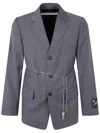 Alexander Wang Tailored Blazer With Chain Belt And Check Pattern