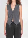Alexander Wang Wool-blend Chain-detail Waistcoat In Gray