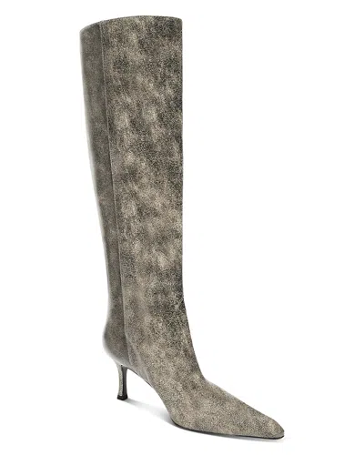 Alexander Wang Women's Vera Leather Tube Boots In Gray