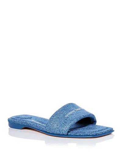 Alexander Wang Women's Vy Slide Sandals In Vintage Medium Indigo