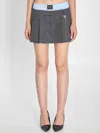 Alexander Wang Tailored Mini Skirt With Logo Patch In Gray