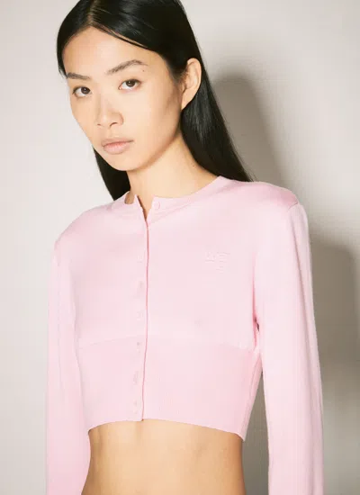 Alexander Wang Women Wool Shrunken Cadigan In Pink