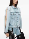 Alexander Wang Zip-sleeved Denim Jacket In 453 Bleach