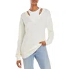 Alexander Wang Womens Merino Wool Off The Shoulder Pullover Sweater In White