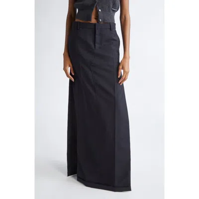 Alexander Wang Wool & Mohair Tailored Maxi Skirt In Black