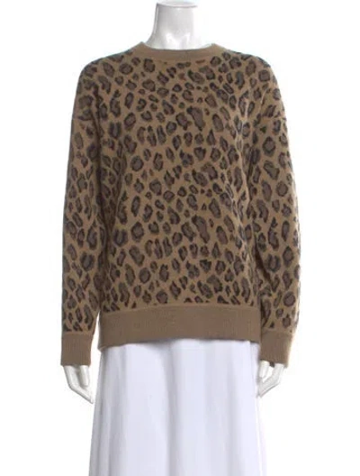 Pre-owned Alexander Wang Wool Animal Print Sweater In Brown