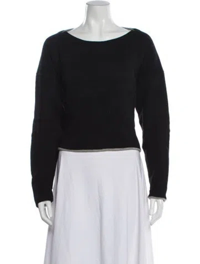 Pre-owned Alexander Wang Wool Bateau Neckline Sweater In Black