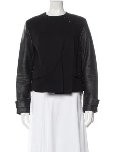 Pre-owned Alexander Wang Wool Biker Jacket In Black
