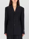 Alexander Wang Structured Oversized Black Jacket With Tailored Fit And Notch Lapel In Blue
