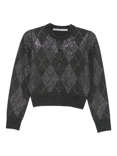 Alexander Wang Wool Blend Cardigan In Gray