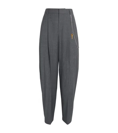 Alexander Wang Wool-blend Chain-detail Trousers In Gray