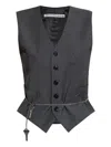 Alexander Wang Wool-blend Tailored Vest With Chain-link Clothing