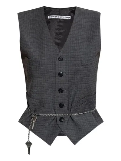Alexander Wang Wool-blend Tailored Vest With Chain-link Clothing