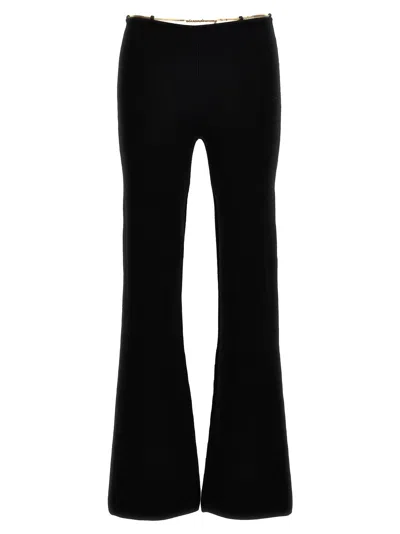 Alexander Wang Wool Blend With Chain Detail Trousers In Black