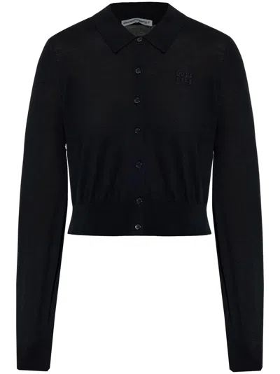 Alexander Wang Wool Cardigan In Black