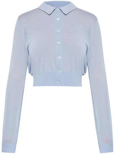 Alexander Wang Wool Cardigan In Blue