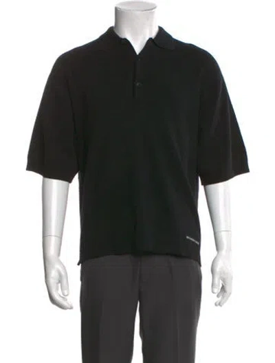 Pre-owned Alexander Wang Wool Collar Polo Shirt W/ Tags In Black