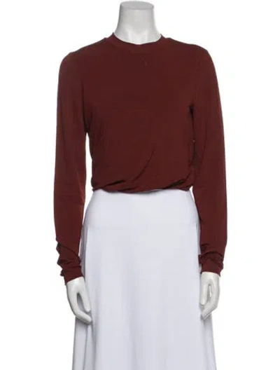 Pre-owned Alexander Wang Wool Crew Neck Crop Top In Brown