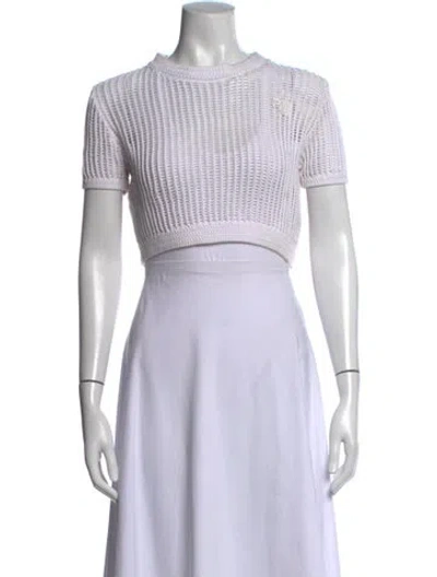 Pre-owned Alexander Wang Wool Crew Neck Crop Top In Brown