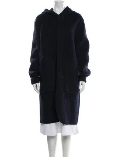 Pre-owned Alexander Wang Wool Faux Fur Coat In Blue