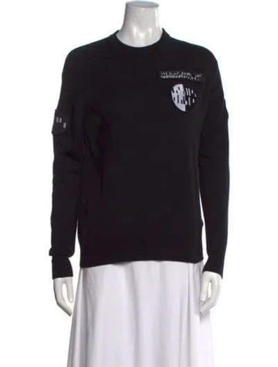 Pre-owned Alexander Wang Wool Graphic Print Sweater In Black