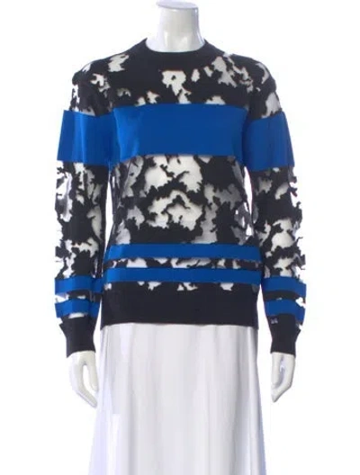Pre-owned Alexander Wang Wool Graphic Print Sweater In Blue
