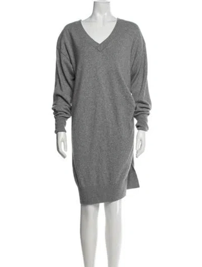 Pre-owned Alexander Wang Wool Knee-length Dress In Gray