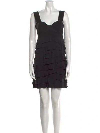 Pre-owned Alexander Wang Wool Mini Dress In Black