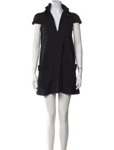 Pre-owned Alexander Wang Wool Mini Dress In Black