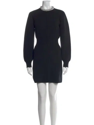 Pre-owned Alexander Wang Wool Mini Dress In Black