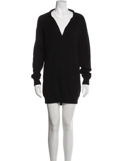 Pre-owned Alexander Wang Wool Mini Dress In Black
