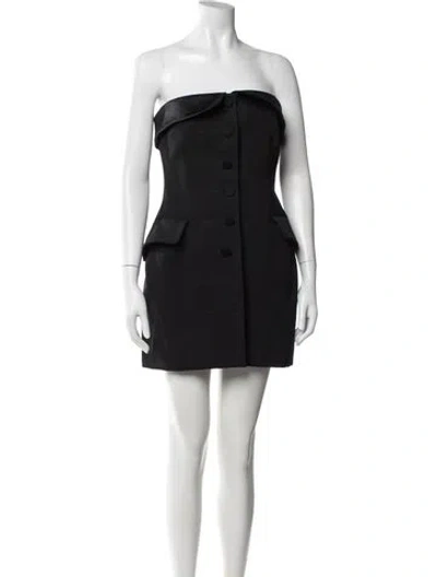 Pre-owned Alexander Wang Wool Mini Dress In Black
