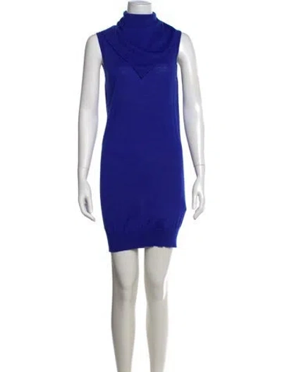 Pre-owned Alexander Wang Wool Mini Dress In Blue