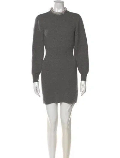 Pre-owned Alexander Wang Wool Mini Dress In Gray