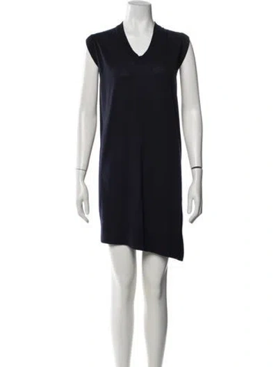 Pre-owned Alexander Wang Wool Mini Dress W/ Tags In Blue