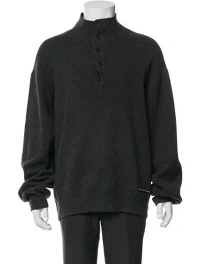 Pre-owned Alexander Wang Wool Mock Neck Pullover W/ Tags In Black