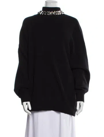 Pre-owned Alexander Wang Wool Mock Neck Sweater In Black