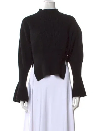 Pre-owned Alexander Wang Wool Mock Neck Sweater In Black