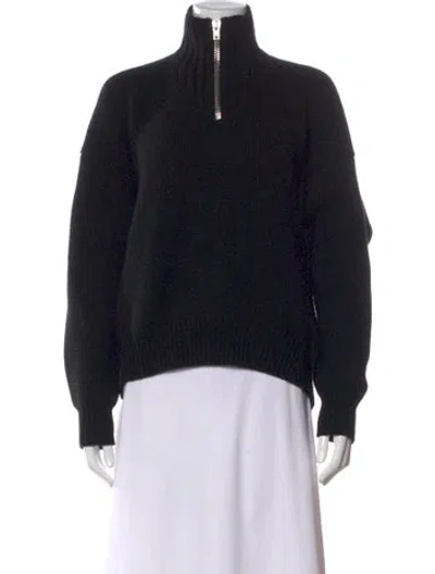 Pre-owned Alexander Wang Wool Mock Neck Sweater In Black