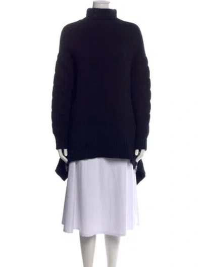 Pre-owned Alexander Wang Wool Mock Neck Sweater In Black