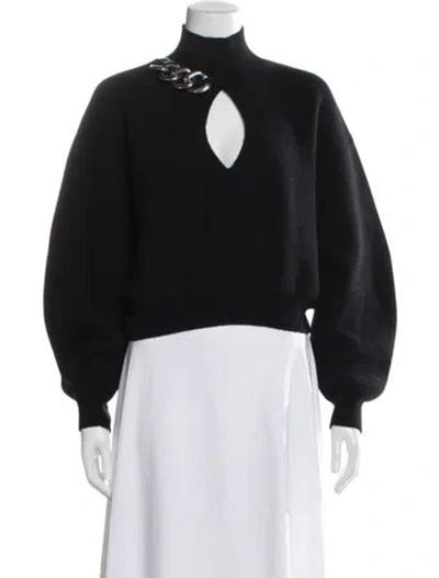 Pre-owned Alexander Wang Wool Mock Neck Sweater In Black