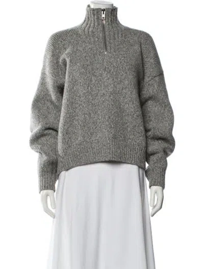 Pre-owned Alexander Wang Wool Mock Neck Sweater In Gray