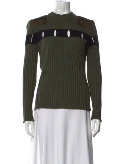 Pre-owned Alexander Wang Wool Mock Neck Top In Green