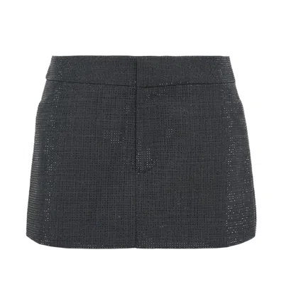 Alexander Wang Wool Mohair Crystal Hotfix Skort
