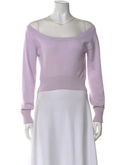 Pre-owned Alexander Wang Wool Off-the-shoulder Top In Purple