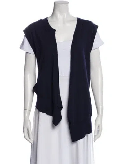 Pre-owned Alexander Wang Wool Open Front Sweater In Blue