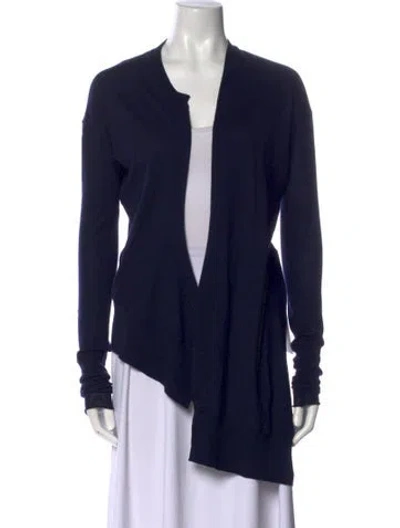 Pre-owned Alexander Wang Wool Open Front Sweater In Blue