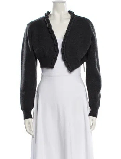 Pre-owned Alexander Wang Wool Open Front Sweater In Gray