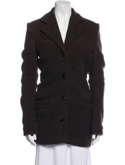 Pre-owned Alexander Wang Wool Peacoat In Black