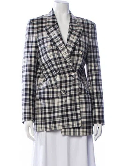 Pre-owned Alexander Wang Wool Plaid Print Blazer In Black